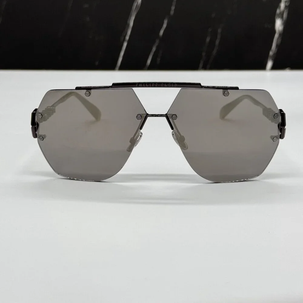 NEW SPP111 672X PHILIPP PLEIN SLEEK GREY UNISEX SUNGLASSES